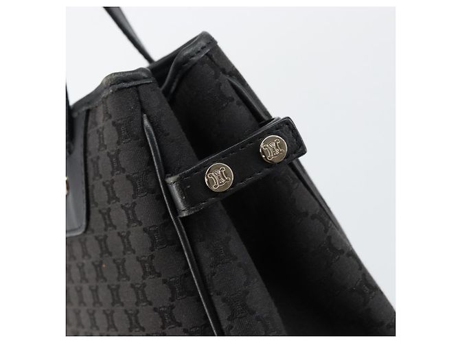 Céline Borsa a mano in tela Macadam CELINE Nero Argento Auth ep11378 - vista 17