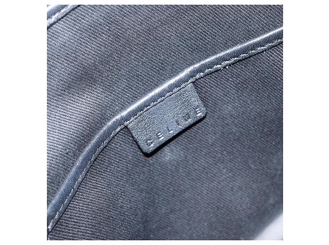 Céline Borsa a mano in tela Macadam CELINE Nero Argento Auth ep11378 - vista 18