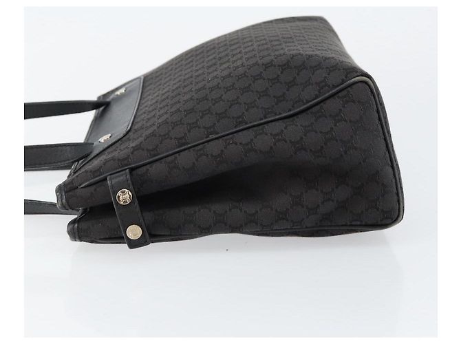Céline Borsa a mano in tela Macadam CELINE Nero Argento Auth ep11378 - vista 4