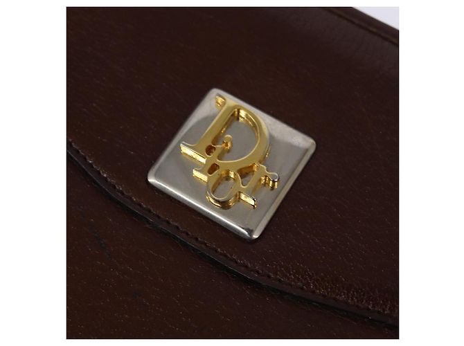 Borsa a Spalla Christian Dior in Pelle Marrone Oro Auth bs30166 D'oro - vista 10