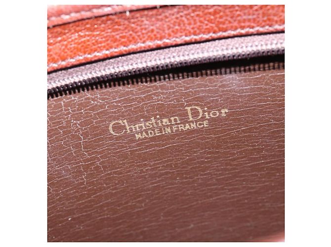 Borsa a Spalla Christian Dior in Pelle Marrone Oro Auth bs30166 D'oro - vista 11