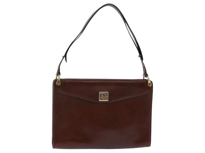 Borsa a Spalla Christian Dior in Pelle Marrone Oro Auth bs30166 D'oro - vista 13