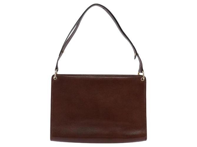 Borsa a Spalla Christian Dior in Pelle Marrone Oro Auth bs30166 D'oro - vista 2