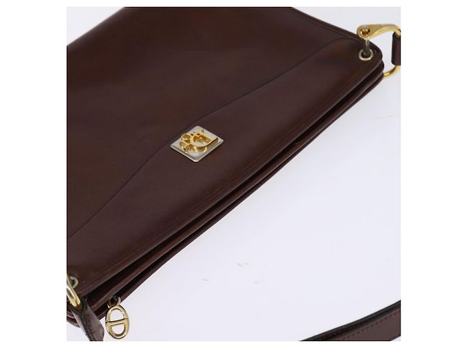 Borsa a Spalla Christian Dior in Pelle Marrone Oro Auth bs30166 D'oro - vista 6