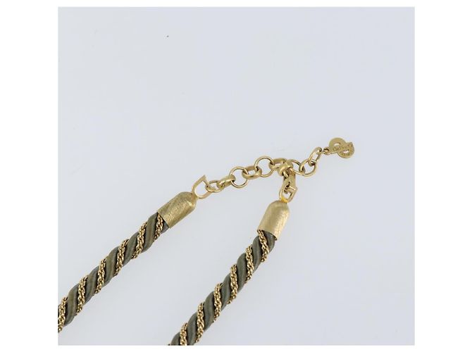 Christian Dior Halskette Metall Grau Gold Auth am9878 Braun Golden - Ansicht 5