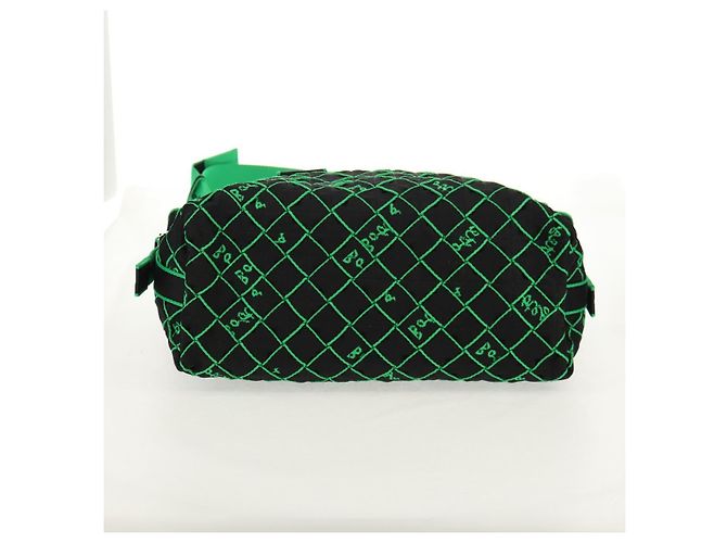 Autre Marque BOTTEGA VENETA Borsa a Mano in Tela 2 in 1 Verde Nero Argento Auth mr1618M - vista 12