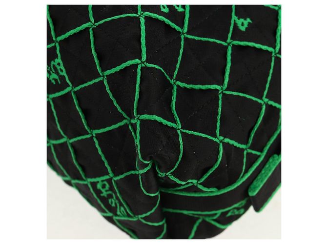 Autre Marque BOTTEGA VENETA Borsa a Mano in Tela 2 in 1 Verde Nero Argento Auth mr1618M - vista 14