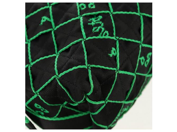 Autre Marque BOTTEGA VENETA Borsa a Mano in Tela 2 in 1 Verde Nero Argento Auth mr1618M - vista 15