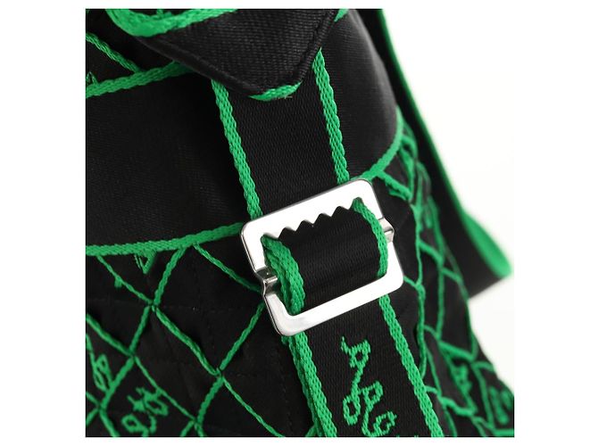 Autre Marque BOTTEGA VENETA Borsa a Mano in Tela 2 in 1 Verde Nero Argento Auth mr1618M - vista 18