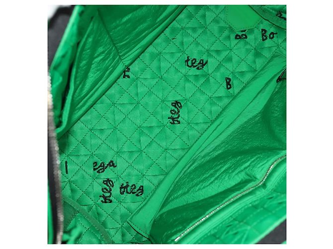 Autre Marque BOTTEGA VENETA Borsa a Mano in Tela 2 in 1 Verde Nero Argento Auth mr1618M - vista 20