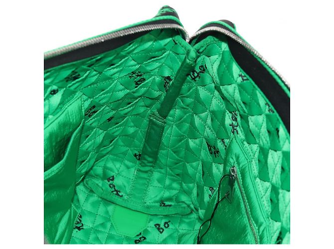 Autre Marque BOTTEGA VENETA Borsa a Mano in Tela 2 in 1 Verde Nero Argento Auth mr1618M - vista 21