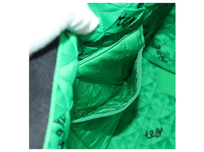 Autre Marque BOTTEGA VENETA Borsa a Mano in Tela 2 in 1 Verde Nero Argento Auth mr1618M - vista 24