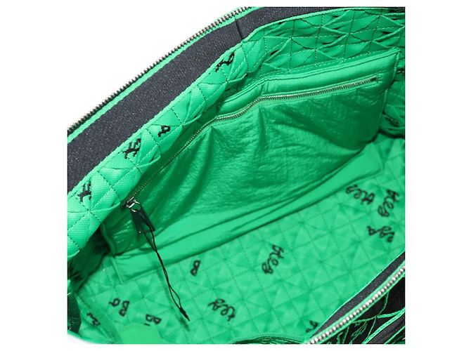 Autre Marque BOTTEGA VENETA Borsa a Mano in Tela 2 in 1 Verde Nero Argento Auth mr1618M - vista 25
