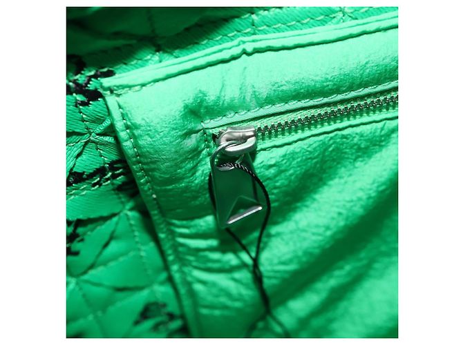 Autre Marque BOTTEGA VENETA Borsa a Mano in Tela 2 in 1 Verde Nero Argento Auth mr1618M - vista 26