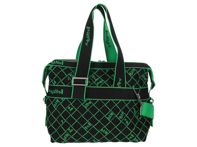 Autre Marque BOTTEGA VENETA Borsa a Mano in Tela 2 in 1 Verde Nero Argento Auth mr1618M - vista 3