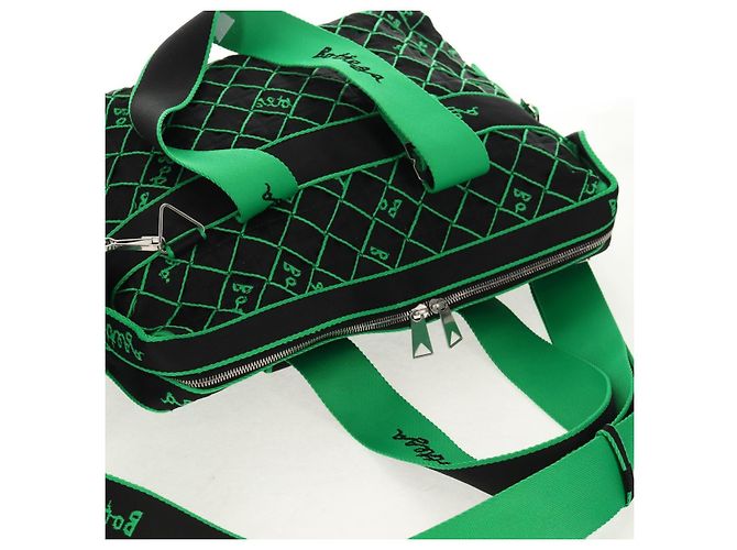 Autre Marque BOTTEGA VENETA Borsa a Mano in Tela 2 in 1 Verde Nero Argento Auth mr1618M - vista 6