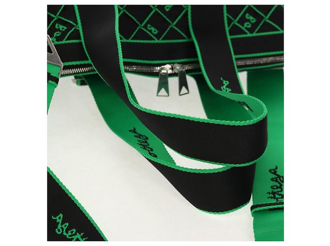 Autre Marque BOTTEGA VENETA Borsa a Mano in Tela 2 in 1 Verde Nero Argento Auth mr1618M - vista 7