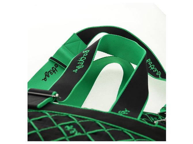 Autre Marque BOTTEGA VENETA Borsa a Mano in Tela 2 in 1 Verde Nero Argento Auth mr1618M - vista 8