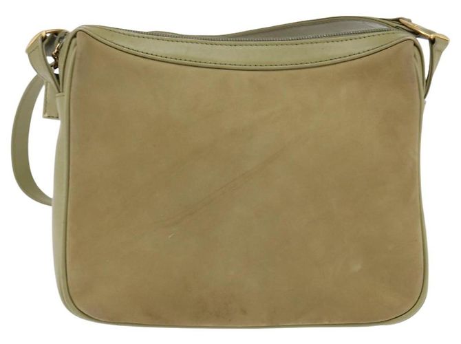 Borsa a Spalla GUCCI in Pelle Scamosciata Verde Oro Auth BA7108 D'oro - vista 13