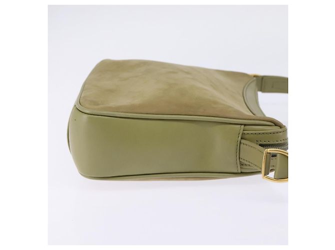 Borsa a Spalla GUCCI in Pelle Scamosciata Verde Oro Auth BA7108 D'oro - vista 4