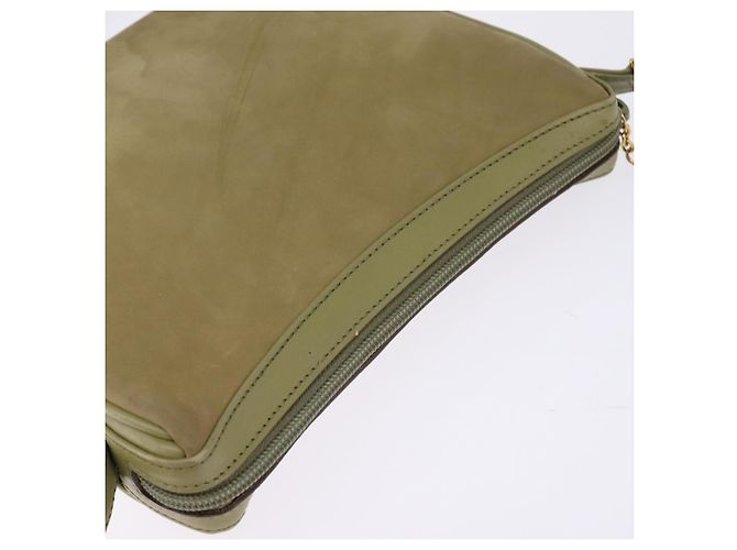 Borsa a Spalla GUCCI in Pelle Scamosciata Verde Oro Auth BA7108 D'oro - vista 6