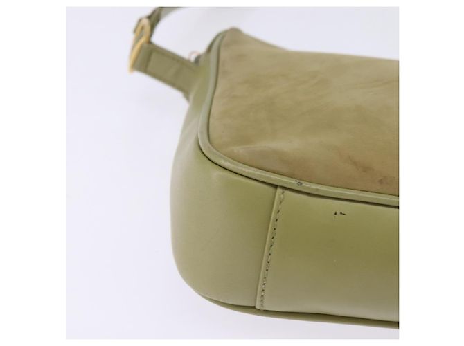 Borsa a Spalla GUCCI in Pelle Scamosciata Verde Oro Auth BA7108 D'oro - vista 9