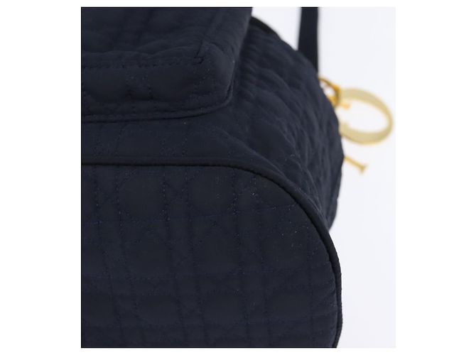 Zaino Canage in nylon blu navy e oro Auth 146576 di Christian Dior D'oro - vista 14