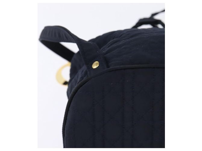 Zaino Canage in nylon blu navy e oro Auth 146576 di Christian Dior D'oro - vista 15