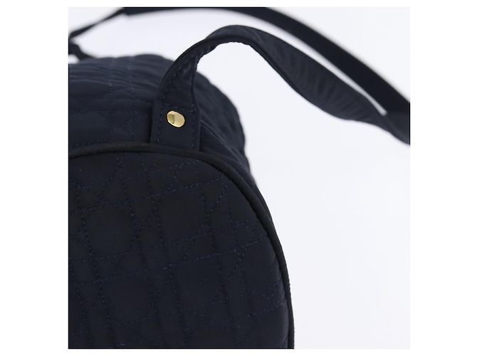 Zaino Canage in nylon blu navy e oro Auth 146576 di Christian Dior D'oro - vista 16