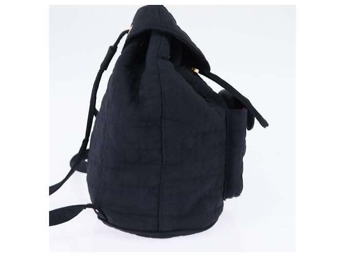 Zaino Canage in nylon blu navy e oro Auth 146576 di Christian Dior D'oro - vista 4