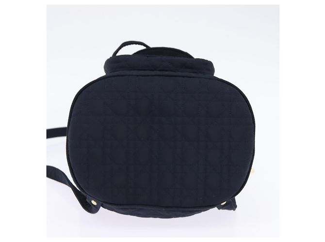 Zaino Canage in nylon blu navy e oro Auth 146576 di Christian Dior D'oro - vista 5