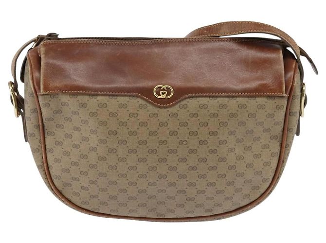 Gucci Bolso de Hombro Micro GG Supreme PVC Beige Dorado 001 984 4001 Auth SW1700 - vista 13