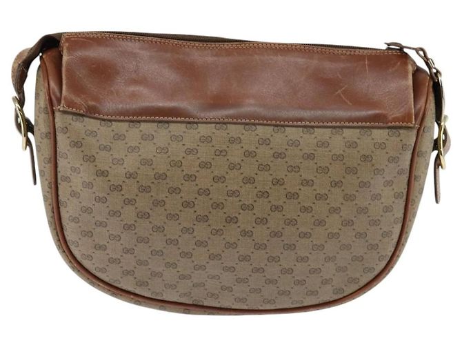 Gucci Bolso de Hombro Micro GG Supreme PVC Beige Dorado 001 984 4001 Auth SW1700 - vista 2