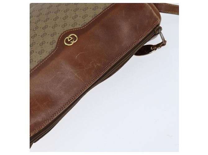 Gucci Bolso de Hombro Micro GG Supreme PVC Beige Dorado 001 984 4001 Auth SW1700 - vista 6