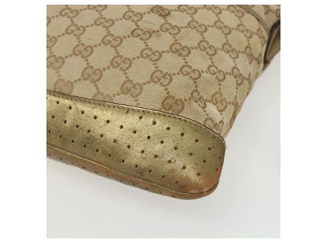 Gucci GG Canvas Sherry Line Schultertasche Beige Gold 145857 Auth 151543 Golden - Ansicht 10