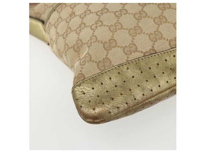 Gucci GG Canvas Sherry Line Schultertasche Beige Gold 145857 Auth 151543 Golden - Ansicht 11
