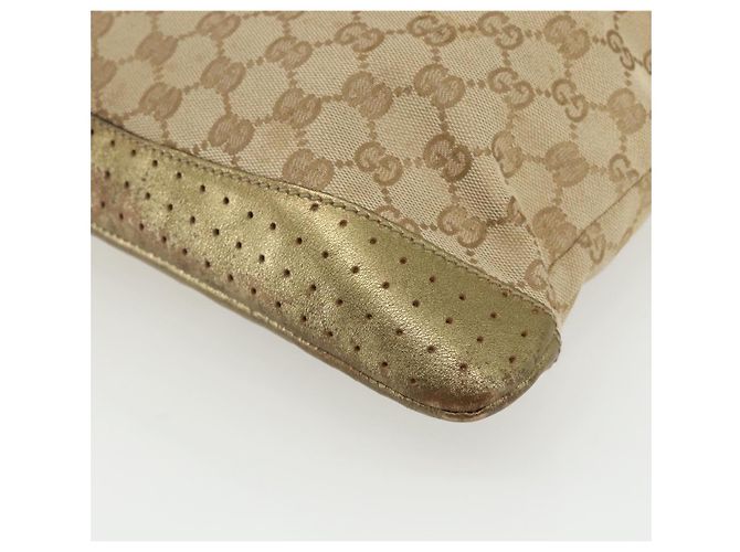 Gucci GG Canvas Sherry Line Schultertasche Beige Gold 145857 Auth 151543 Golden - Ansicht 12