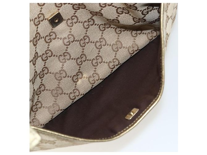 Gucci GG Canvas Sherry Line Schultertasche Beige Gold 145857 Auth 151543 Golden - Ansicht 22