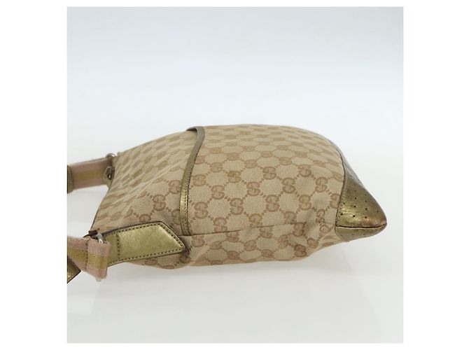Gucci GG Canvas Sherry Line Schultertasche Beige Gold 145857 Auth 151543 Golden - Ansicht 4