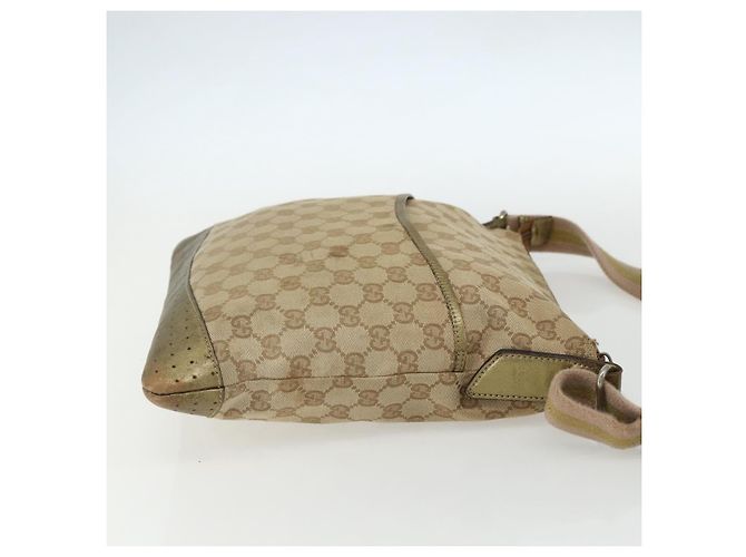 Gucci GG Canvas Sherry Line Schultertasche Beige Gold 145857 Auth 151543 Golden - Ansicht 5