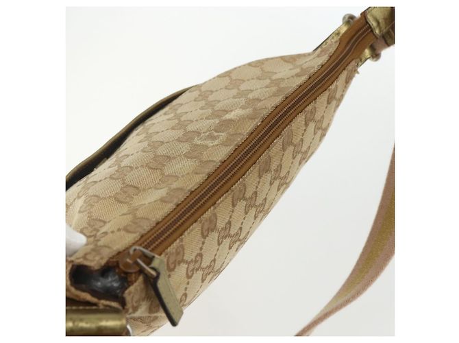 Gucci GG Canvas Sherry Line Schultertasche Beige Gold 145857 Auth 151543 Golden - Ansicht 6