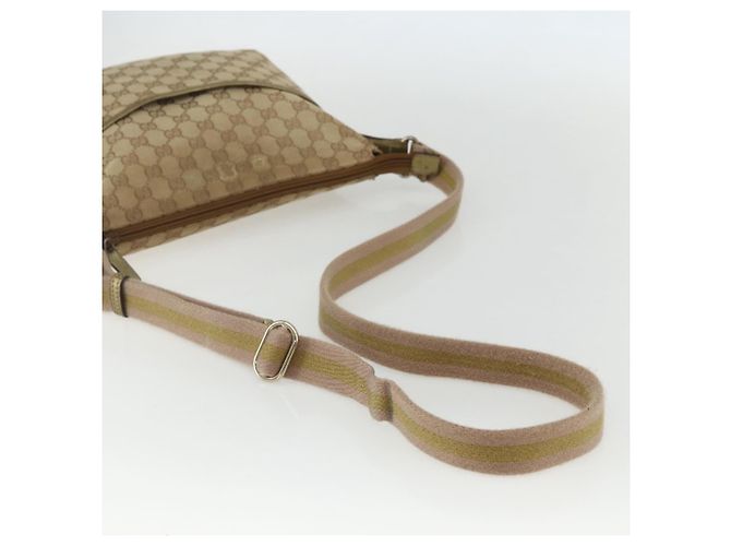 Gucci GG Canvas Sherry Line Schultertasche Beige Gold 145857 Auth 151543 Golden - Ansicht 7