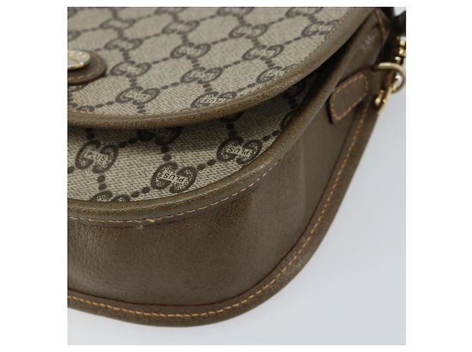 Borsa a Spalla GUCCI GG Plus Supreme PVC Beige Oro Auth ka473 D'oro - vista 10