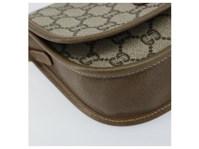 Borsa a Spalla GUCCI GG Plus Supreme PVC Beige Oro Auth ka473 D'oro - vista 11