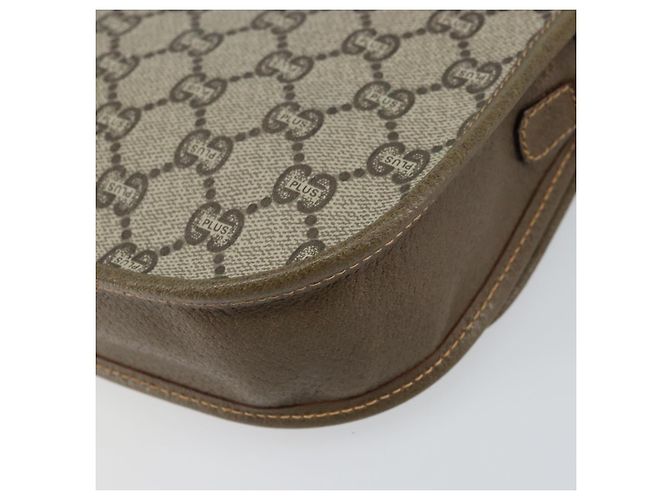 Borsa a Spalla GUCCI GG Plus Supreme PVC Beige Oro Auth ka473 D'oro - vista 12