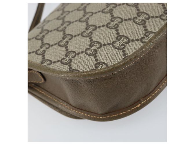 Borsa a Spalla GUCCI GG Plus Supreme PVC Beige Oro Auth ka473 D'oro - vista 13
