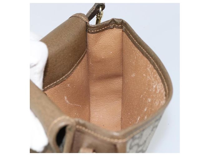 Borsa a Spalla GUCCI GG Plus Supreme PVC Beige Oro Auth ka473 D'oro - vista 18
