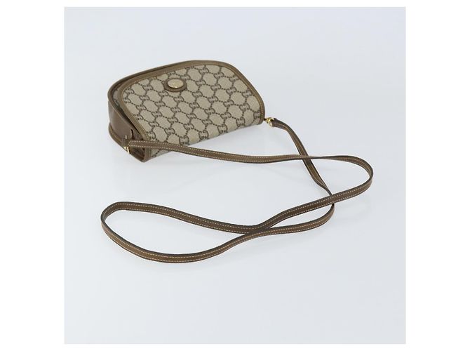 Borsa a Spalla GUCCI GG Plus Supreme PVC Beige Oro Auth ka473 D'oro - vista 7
