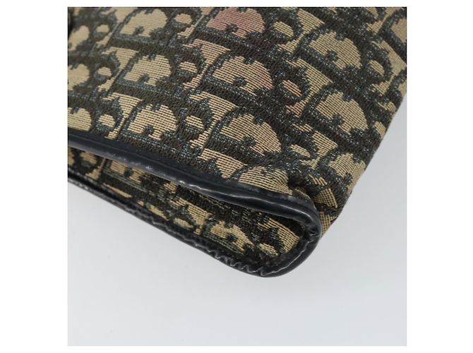 Borsa a Spalla in Tela Trotter Christian Dior Blu Navy Oro Auth 147961 D'oro - vista 14