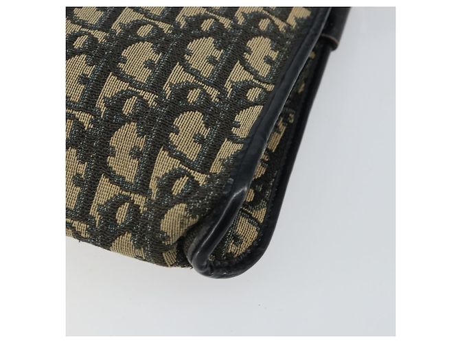 Borsa a Spalla in Tela Trotter Christian Dior Blu Navy Oro Auth 147961 D'oro - vista 15